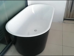 Free Standing Soaking Bathtub Tub With Grab Bar Shower Head And Backrest