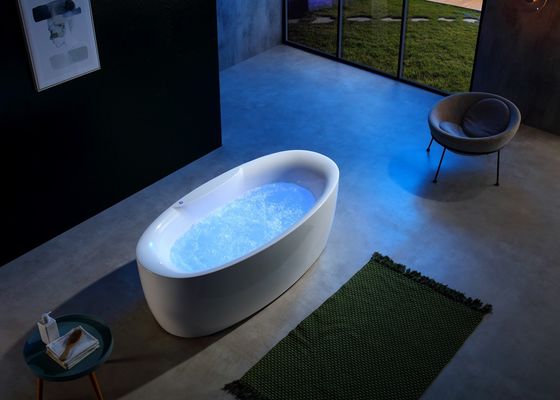 Bathtub With LED Bottom Light For Bubble Baths Hidden LED Bubble