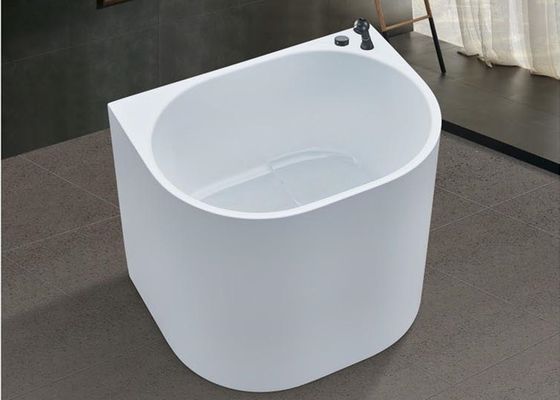 800mm White Mini Bathtub With Slim Edge For Narrow Bathroom