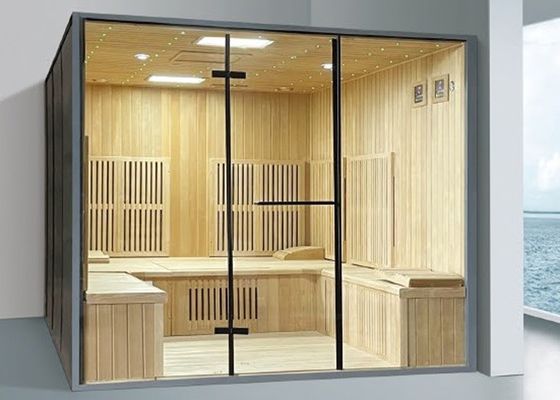6 People Infrared Sauna Room Hemlock Wood Supported By Customization