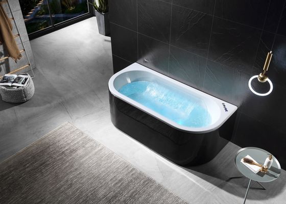 Freestanding Double Waterfall Led Light Single Bathtub In Acrylic