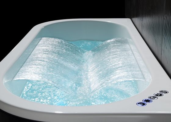 Freestanding Double Waterfall Led Light Single Bathtub In Acrylic