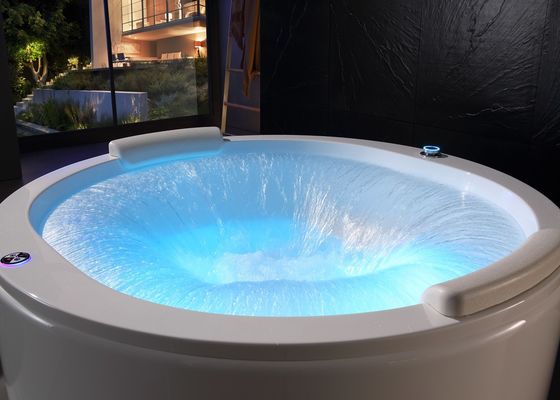 Elegant Double Circle Waterfall Spa Massage Bathtub Water Shortage Protection Sensor