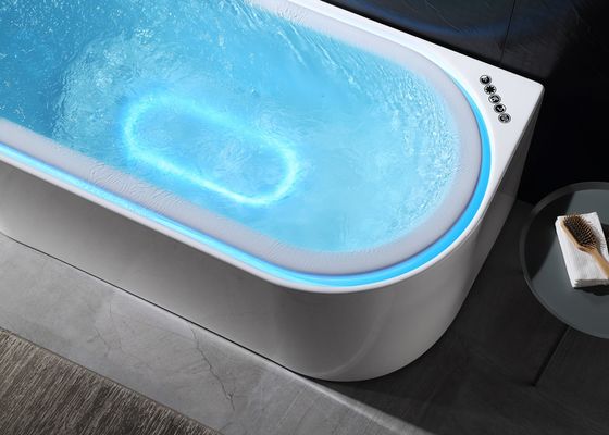 Ladodo E-8003 Acrylic Hydro Massage Bathtub with Integrated Overflow LED Light and Bluetooth Music Player