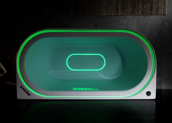 Ladodo E-8003 Acrylic Hydro Massage Bathtub with Integrated Overflow LED Light and Bluetooth Music Player