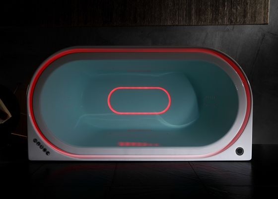 Ladodo E-8003 Acrylic Hydro Massage Bathtub with Integrated Overflow LED Light and Bluetooth Music Player