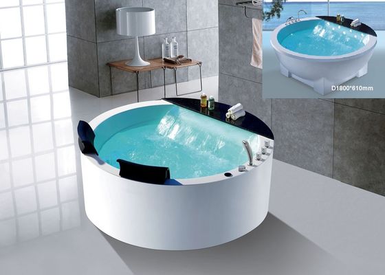 1500mm Acrylic Round Freestanding Massage Bathtub With Aromatherapy