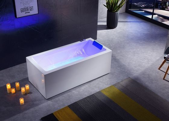 Accommodating Acrylic Freestanding Single Massage Bathtub With Lumbar Support