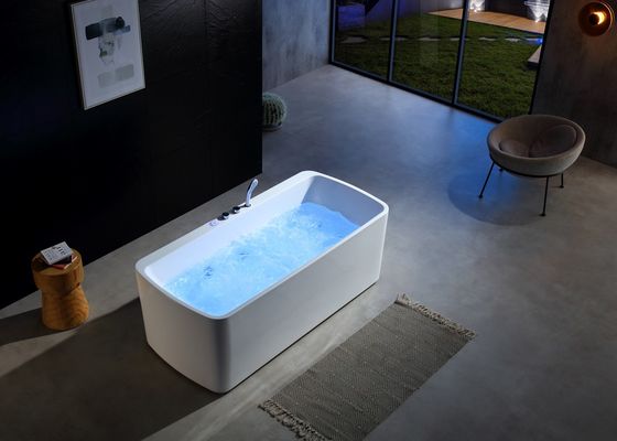 One Acrylic LED Bottom Light Massage Bathtub with 1.0HP Massage Pump