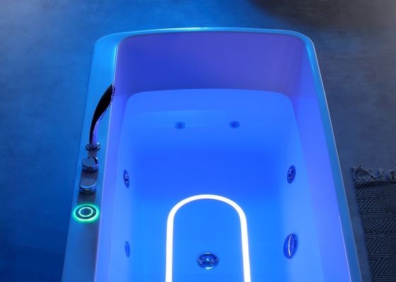 One Acrylic LED Bottom Light Massage Bathtub with 1.0HP Massage Pump