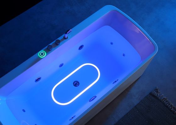 One Acrylic LED Bottom Light Massage Bathtub with 1.0HP Massage Pump