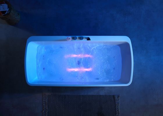 One Acrylic LED Bottom Light Massage Bathtub with 1.0HP Massage Pump