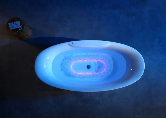 Bathtub With LED Bottom Light For Bubble Baths Hidden LED Bubble