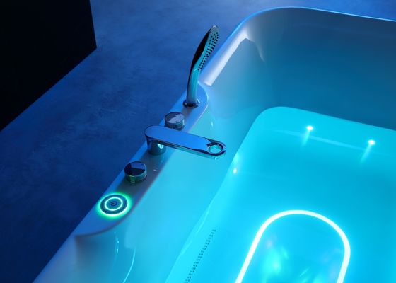Deep Soaking Ergonomic One- LED Bathtub With Built in Pillow