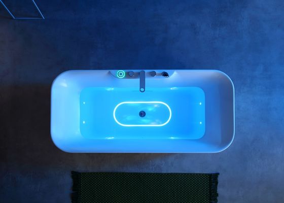 Deep Soaking Ergonomic One- LED Bathtub With Built in Pillow