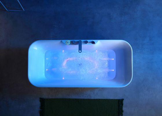 Deep Soaking Ergonomic One- LED Bathtub With Built in Pillow