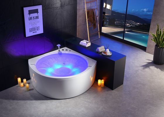 Ladodo Corner Waterfall Massage Bathtub Accented With Circle Waterfall