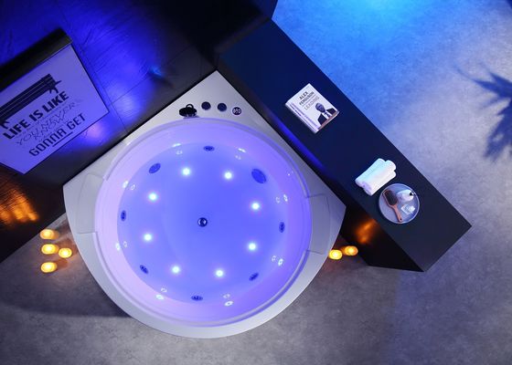 Ladodo Corner Waterfall Massage Bathtub Accented With Circle Waterfall