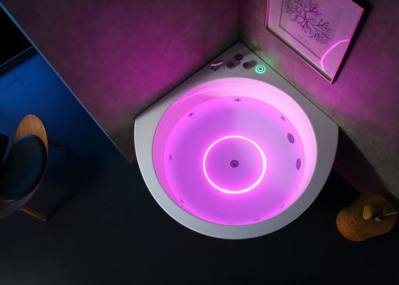Premium Ladodo E-8005B Corner Massage Bathtub With Waterfall Music LED Light