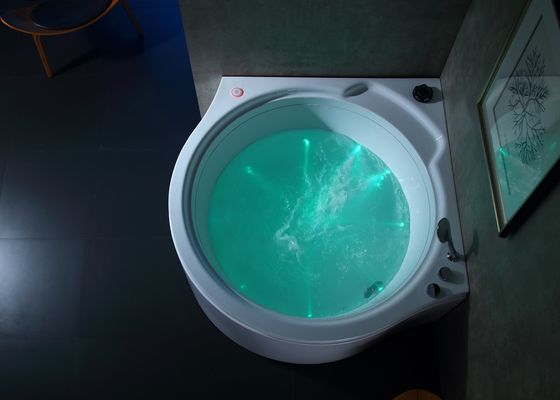 Acrylic Whirlpool Corner Massage Bathtub With Circle Waterfall