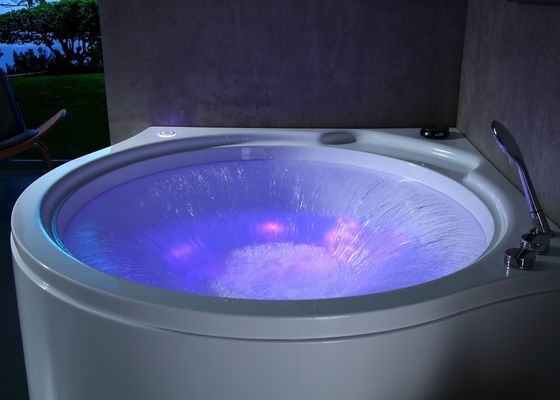 Acrylic Whirlpool Corner Massage Bathtub With Circle Waterfall