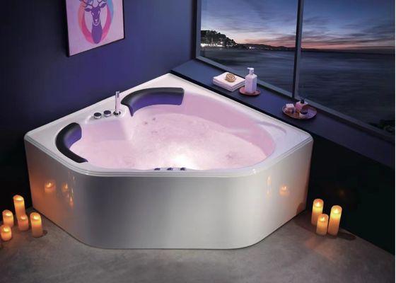 1500mm Diamond Series Corner Whirlpool Bathtub For 2 Persons