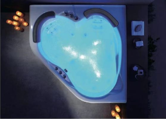 1500mm Diamond Series Corner Whirlpool Bathtub For 2 Persons