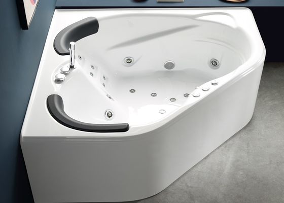 1500mm Diamond Series Corner Whirlpool Bathtub For 2 Persons
