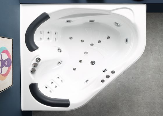1500mm Diamond Series Corner Whirlpool Bathtub For 2 Persons