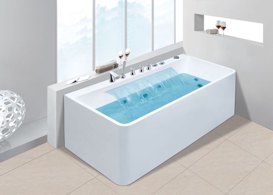 Aqua Relaxation Single Rectangle Bathtub with Waterfall