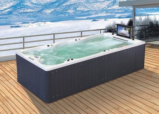 Outdoor Spa Integrated Swimming Pool With Colorful Bottom Light Control Panel