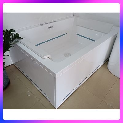 Ladodo E-8042 Two Person Acrylic Rectangle Bathtub With LED strip massage jets