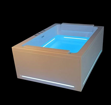 Ladodo E-8042 Two Person Acrylic Rectangle Bathtub With LED strip massage jets